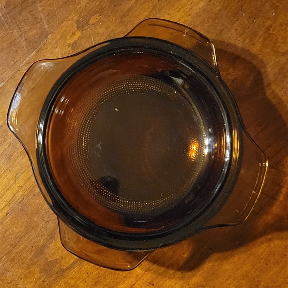 Vtg Anchor Hocking Amber Glass Oven Proof Lidded Small Crock Pot Bowl Casserole - Picture 6 of 8